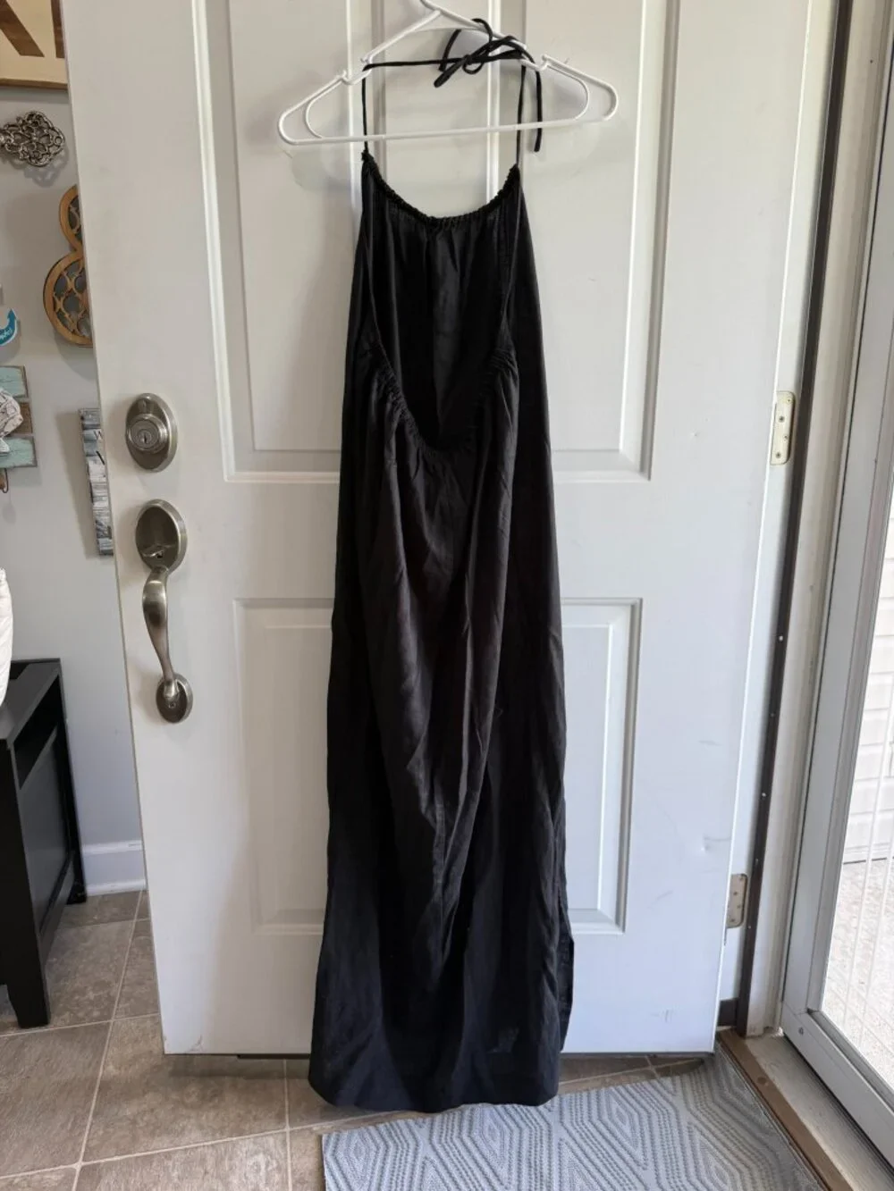 J.Crew Black Halter Linen Maxi Dress Size M NWT | Sleeveless Summer Dress